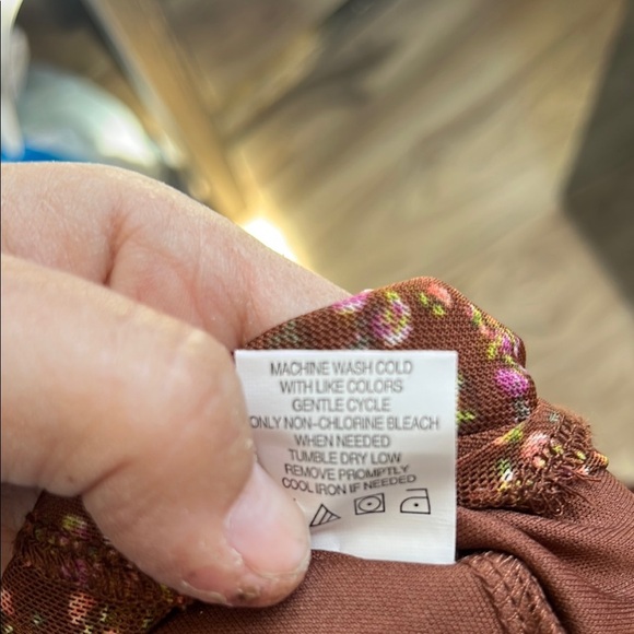 NWT Stitch Pine Floral Midi Dress Medium Brown Milkmaid Peasant Stretch Prairie - Picture 14 of 14